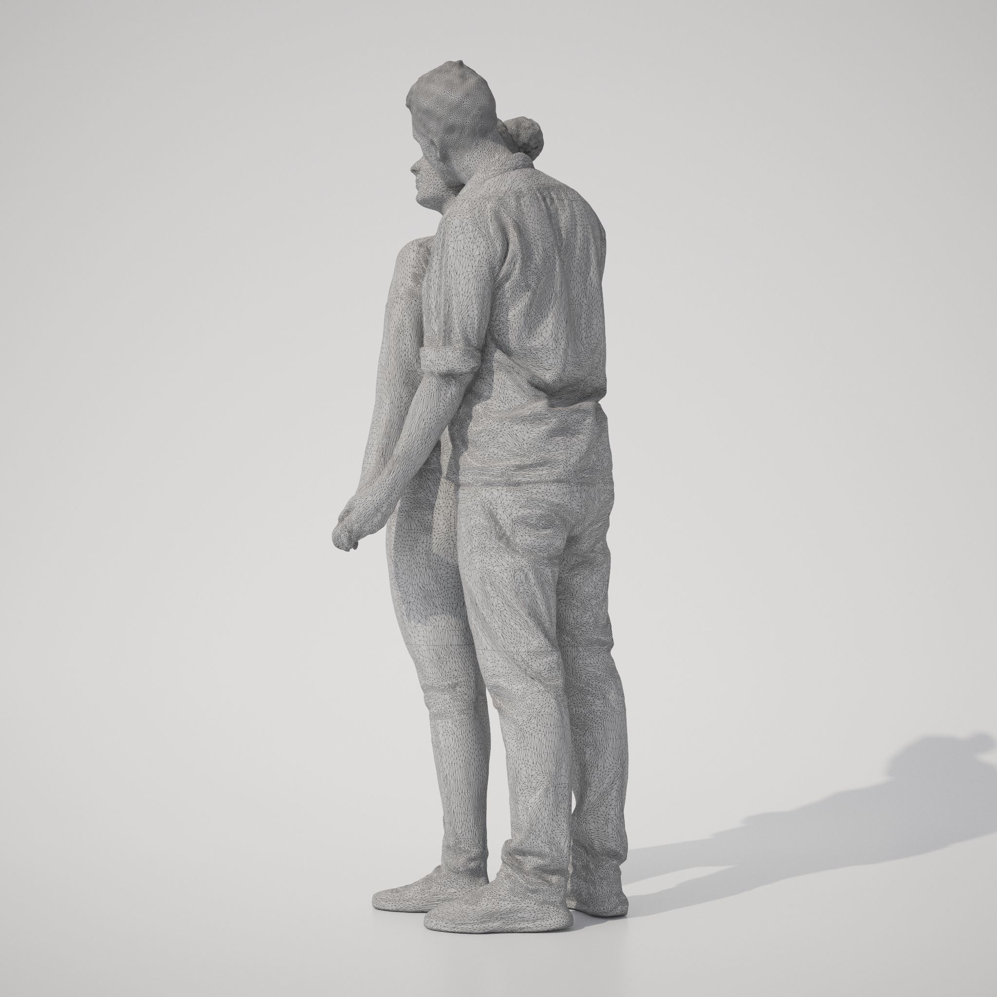 Couple 01 Man and  Woman posed in casual outfits 3D model_9