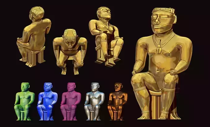 Figurine Cacique Quimbaya - Ancient Precolombian Cultures   3D print model