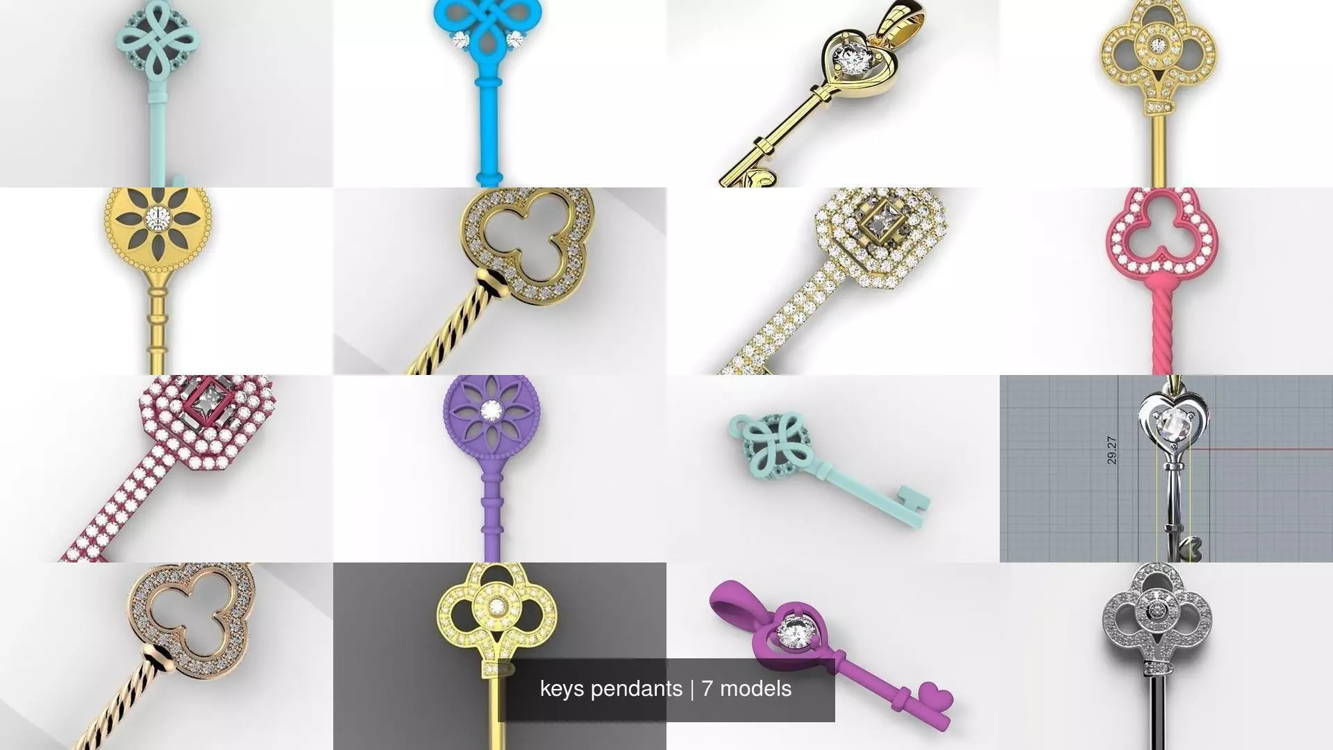 keys pendants 3D Model Collection_0