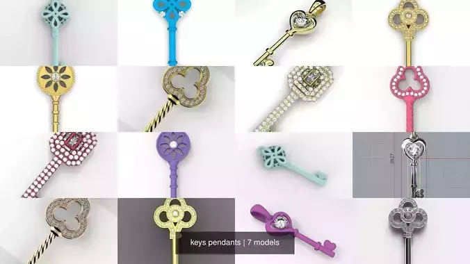 keys pendants 3D Model Collection