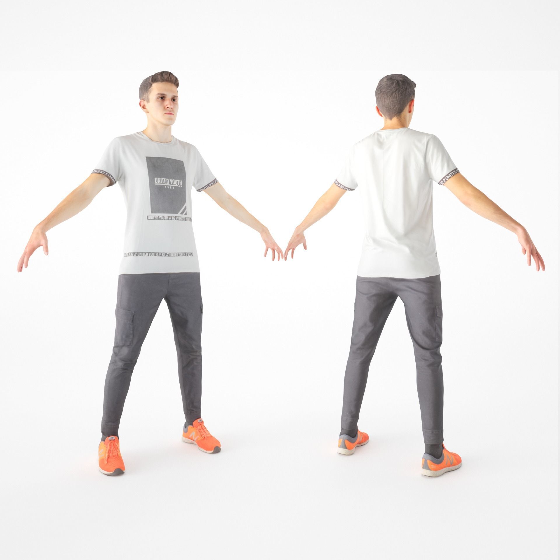 Male casual style with PBR textures 17 Low-poly 3D model_12