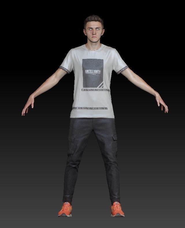 Male casual style with PBR textures 17 Low-poly 3D model_8