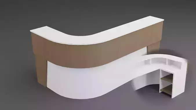 Counter Desk Low-poly 3D model