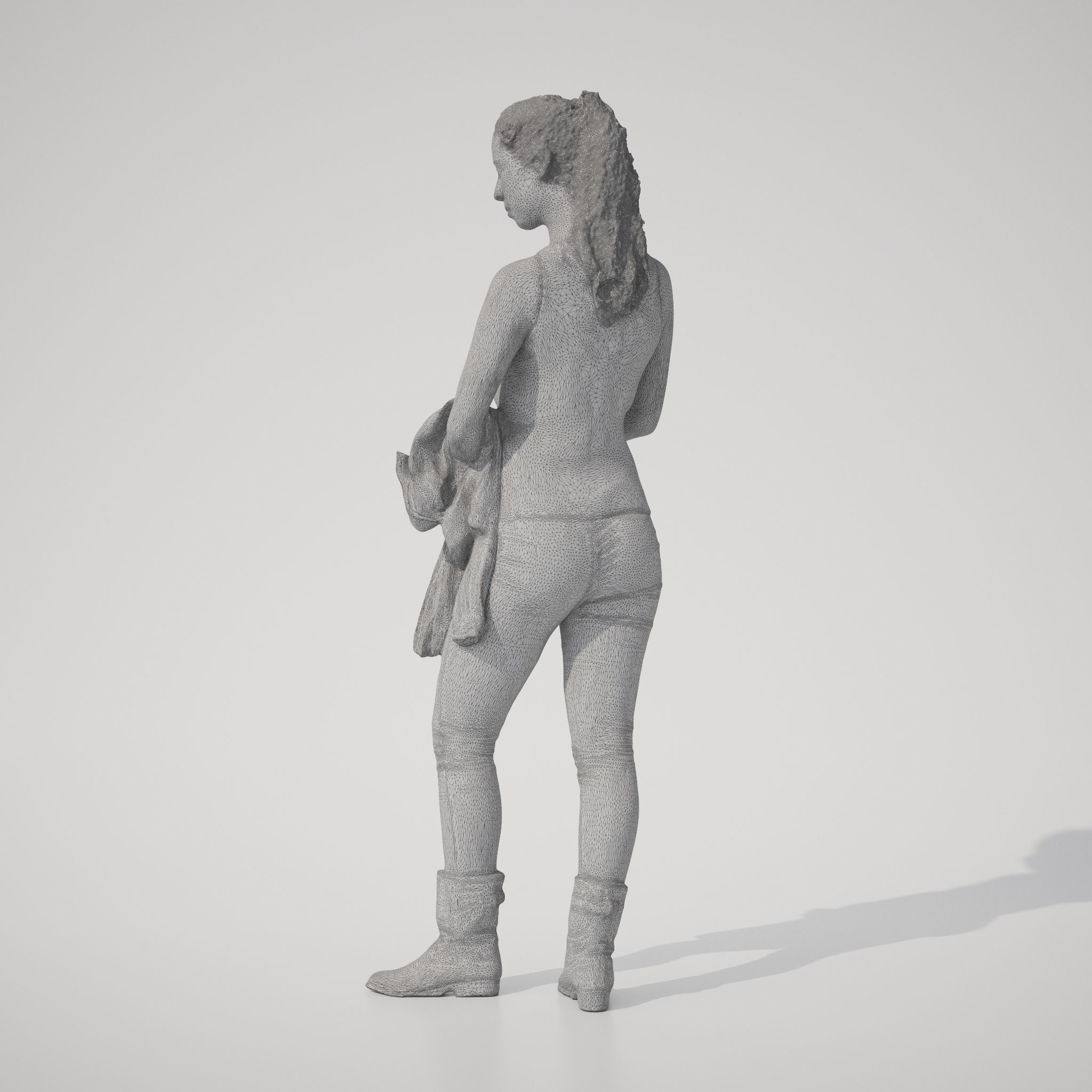 Paola 01 Woman posed standing in casual outfit holding jacket 3D model_9