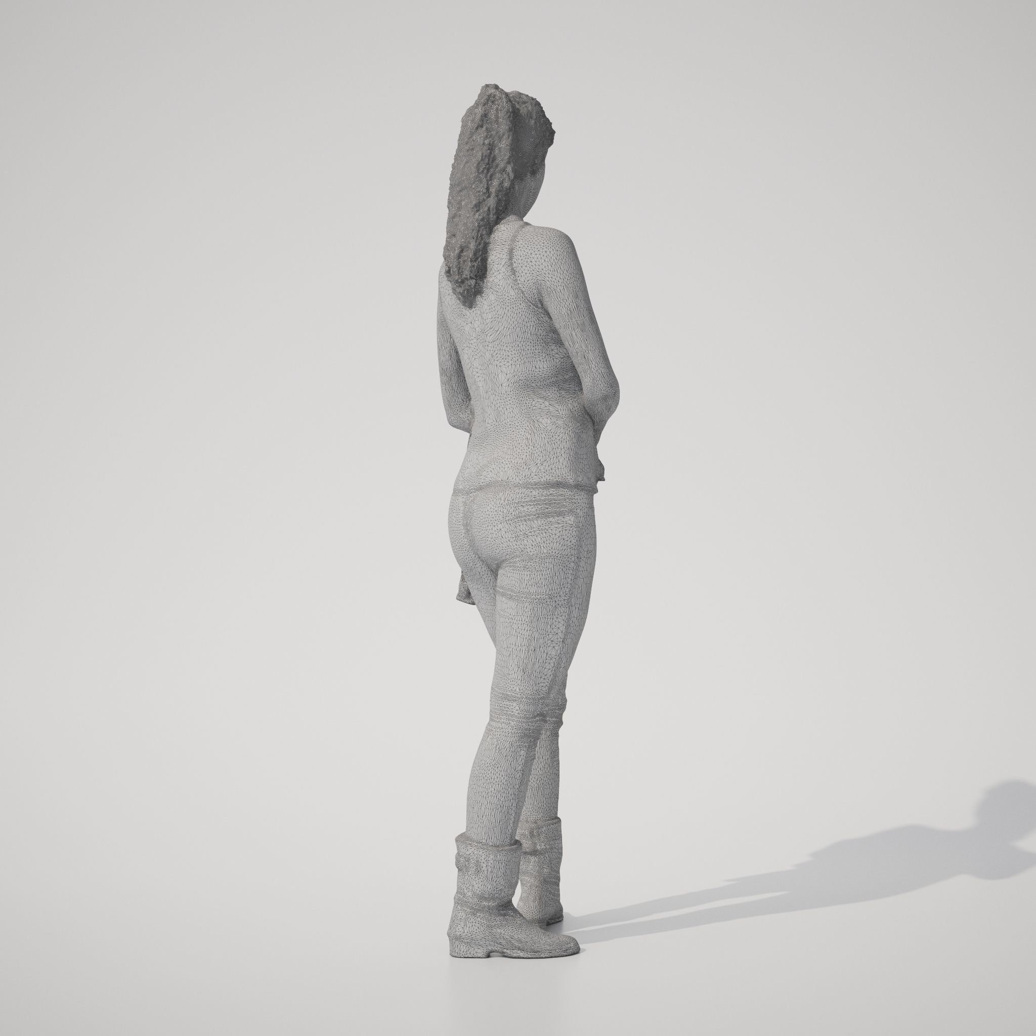 Paola 01 Woman posed standing in casual outfit holding jacket 3D model_8