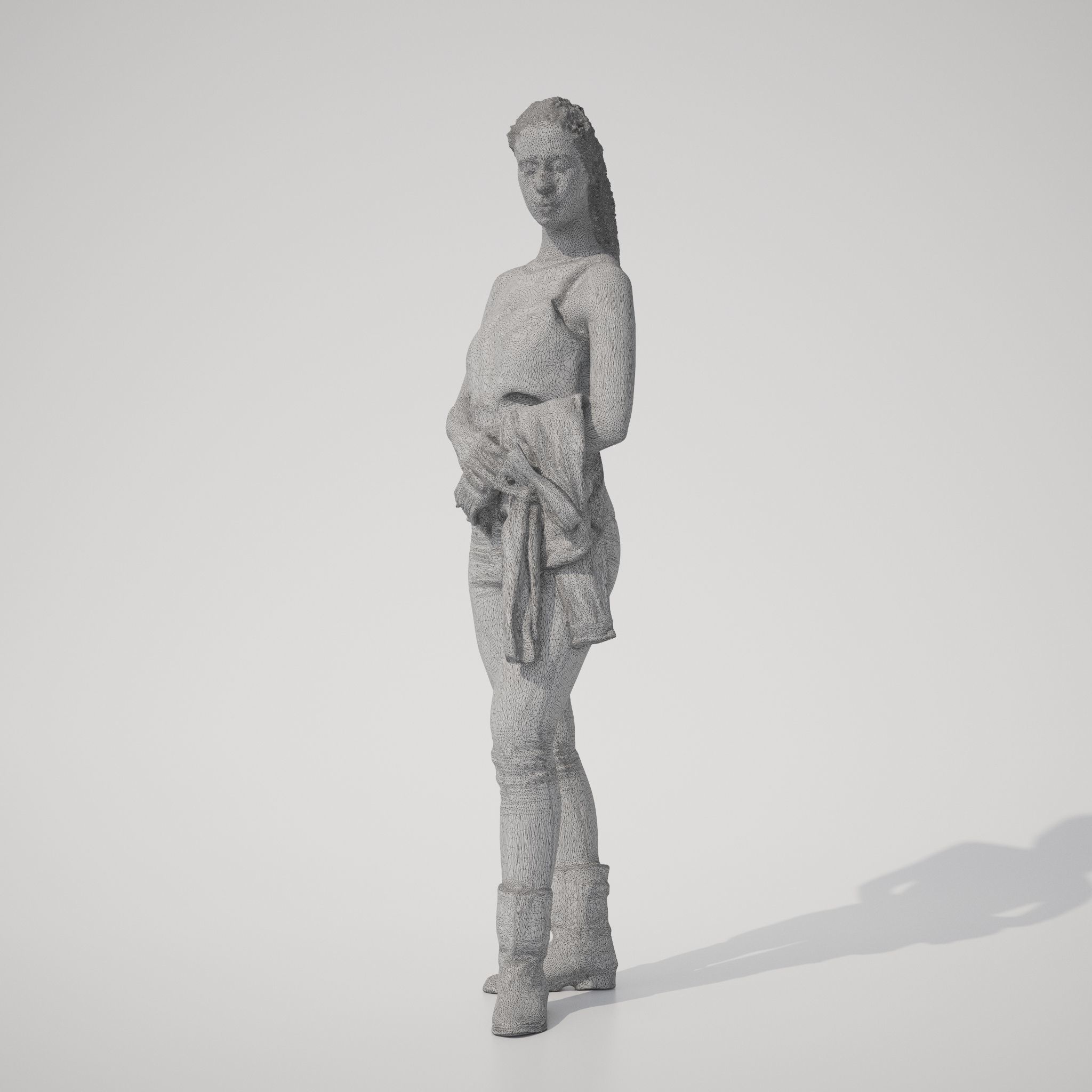Paola 01 Woman posed standing in casual outfit holding jacket 3D model_10