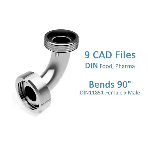 Hygienic Bends 90 degrees - DIN11851 Female x Male Ends