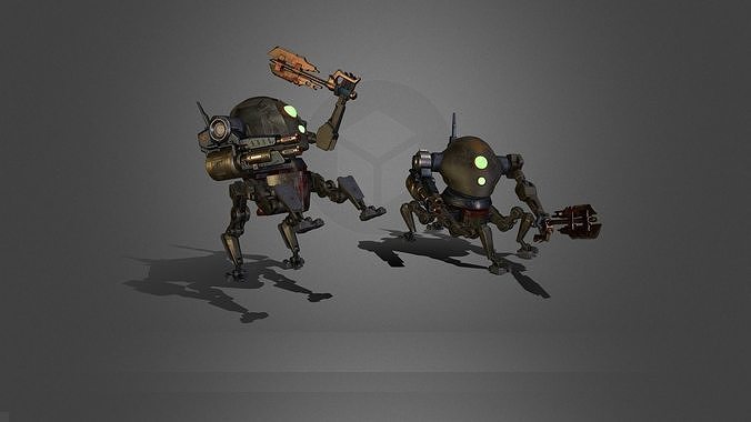 Spherider dieselpunk mecha Low-poly 3D model