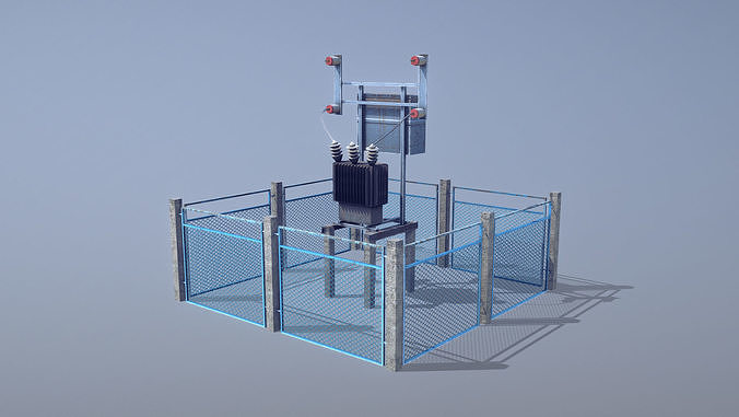 Railway RW Power Station Low-poly 3D model