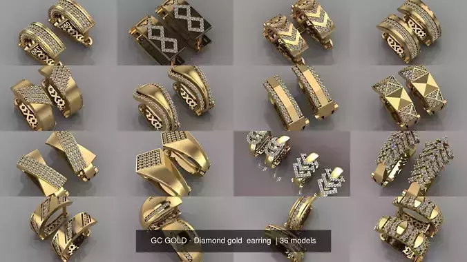 GC GOLD  -  36 Diamond gold earrings