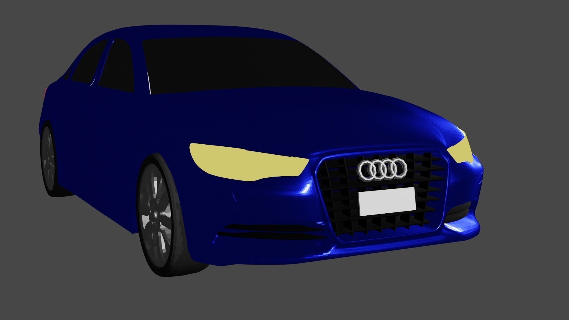 AUDI A6 car low poly model Low-poly 3D model_4