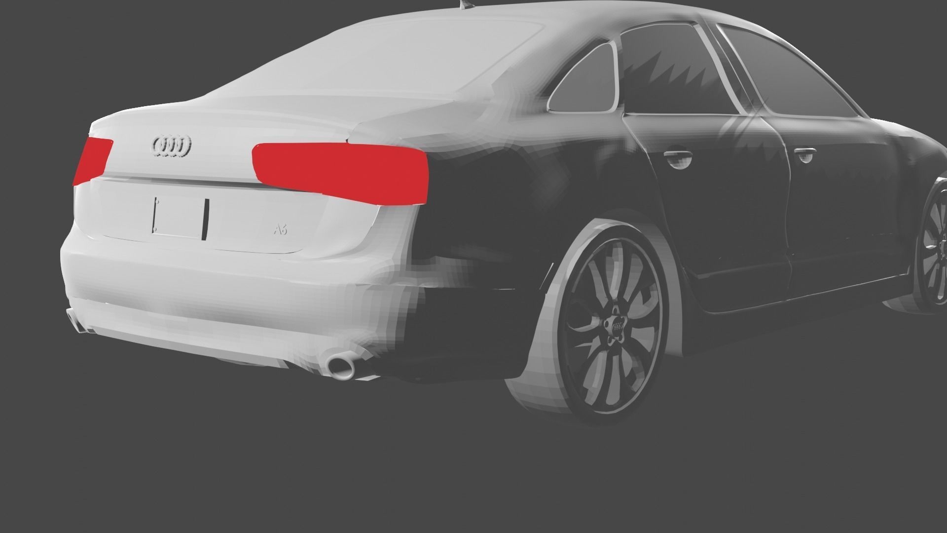AUDI A6 car low poly model Low-poly 3D model_1
