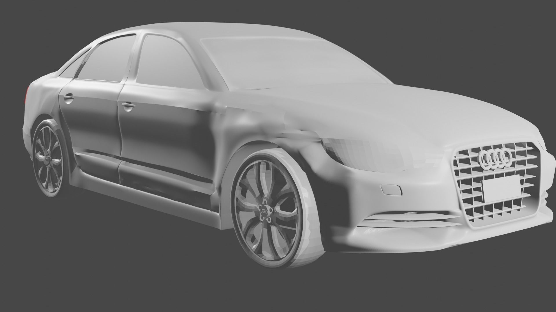 AUDI A6 car low poly model Low-poly 3D model_3
