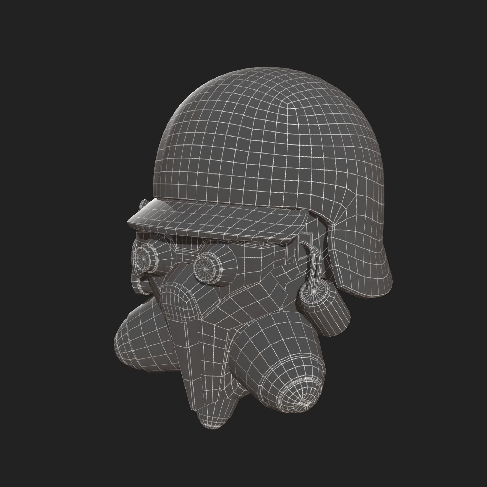 Helmet scifi military combat 3d model soldier armor  Low-poly 3D model_7