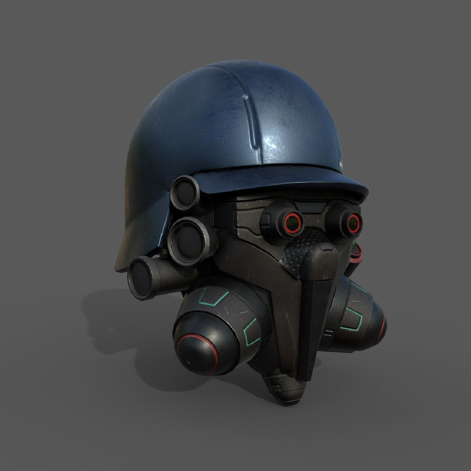 Helmet scifi military combat 3d model soldier armor  Low-poly 3D model_2
