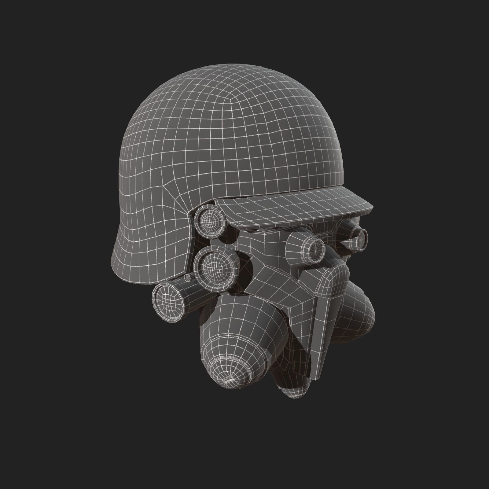 Helmet scifi military combat 3d model soldier armor  Low-poly 3D model_9