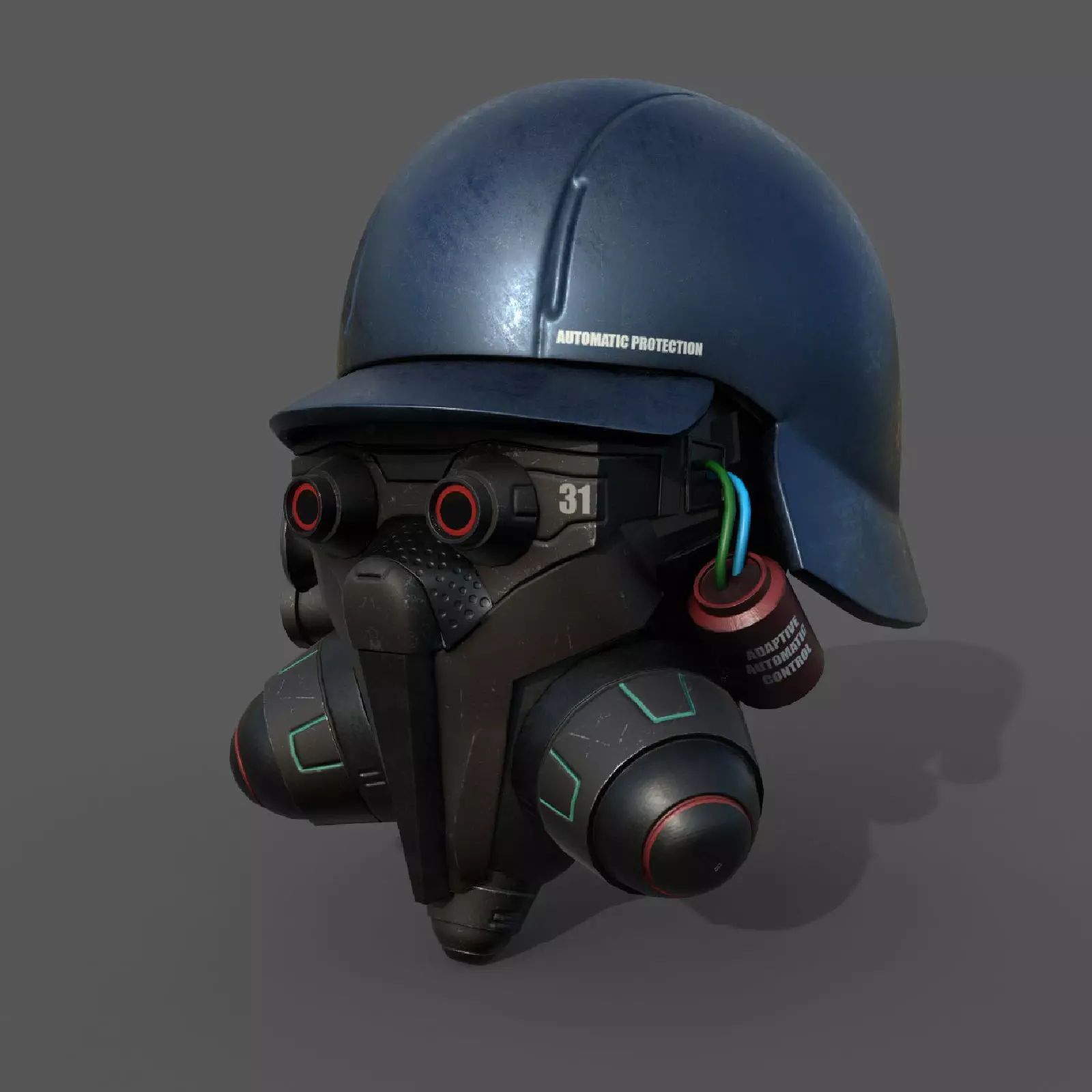 Helmet scifi military combat 3d model soldier armor  Low-poly 3D model_0