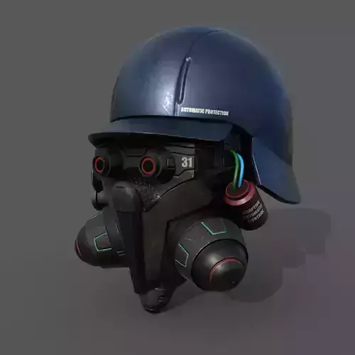 Helmet scifi military combat 3d model soldier armor  Low-poly 3D model