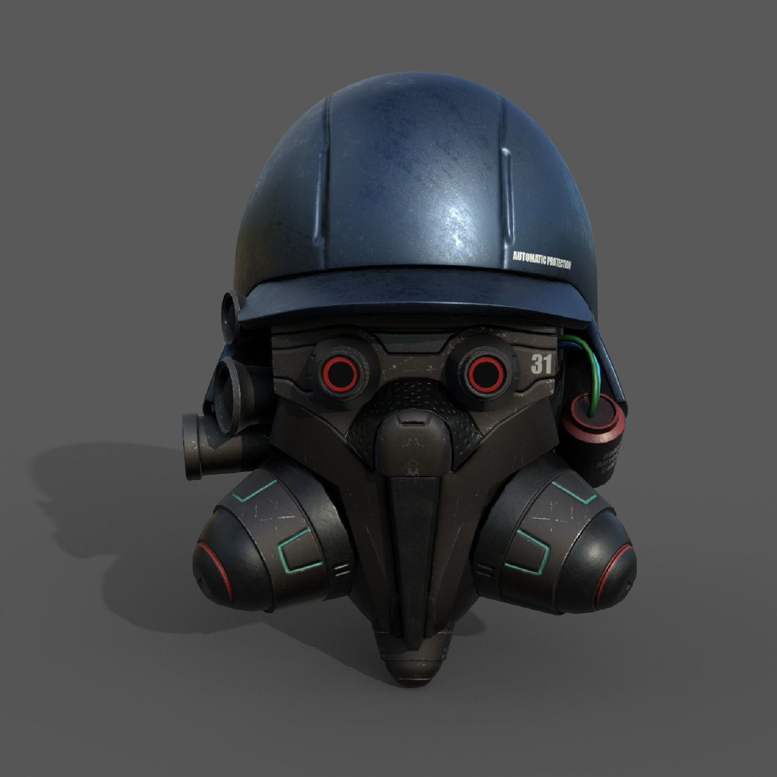 Helmet scifi military combat 3d model soldier armor  Low-poly 3D model_1