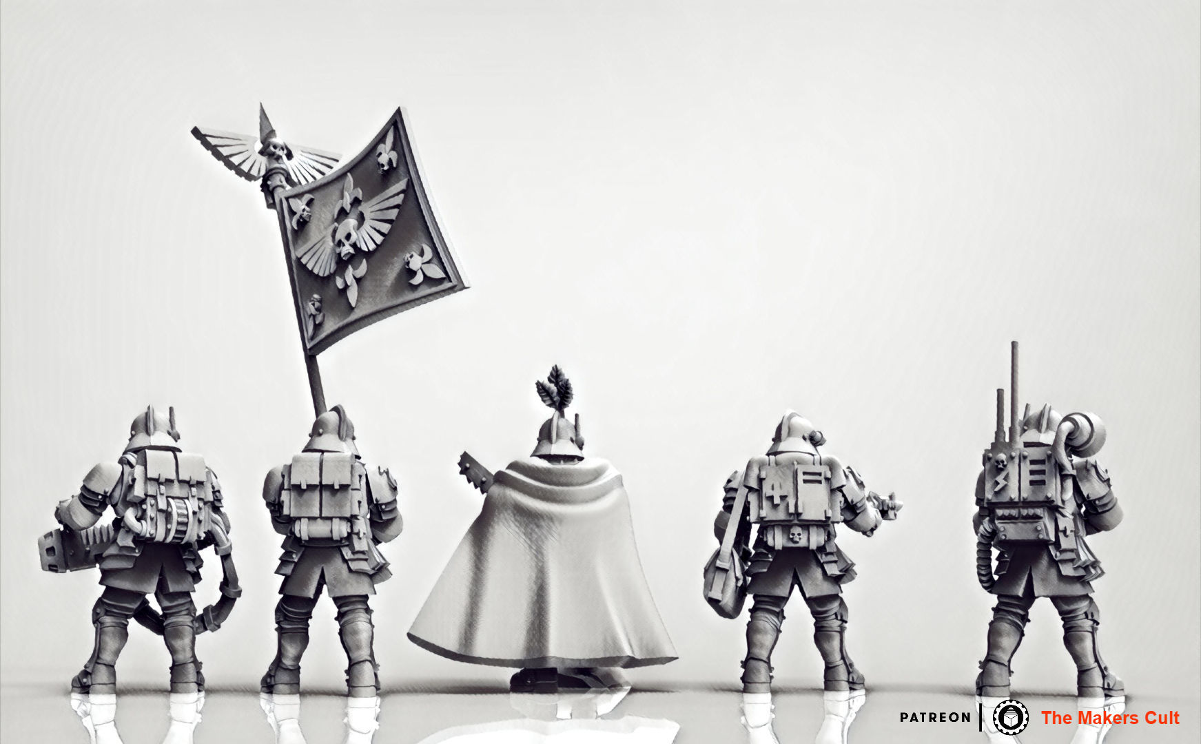 Feudal Guard Command Squad 3D print model_1