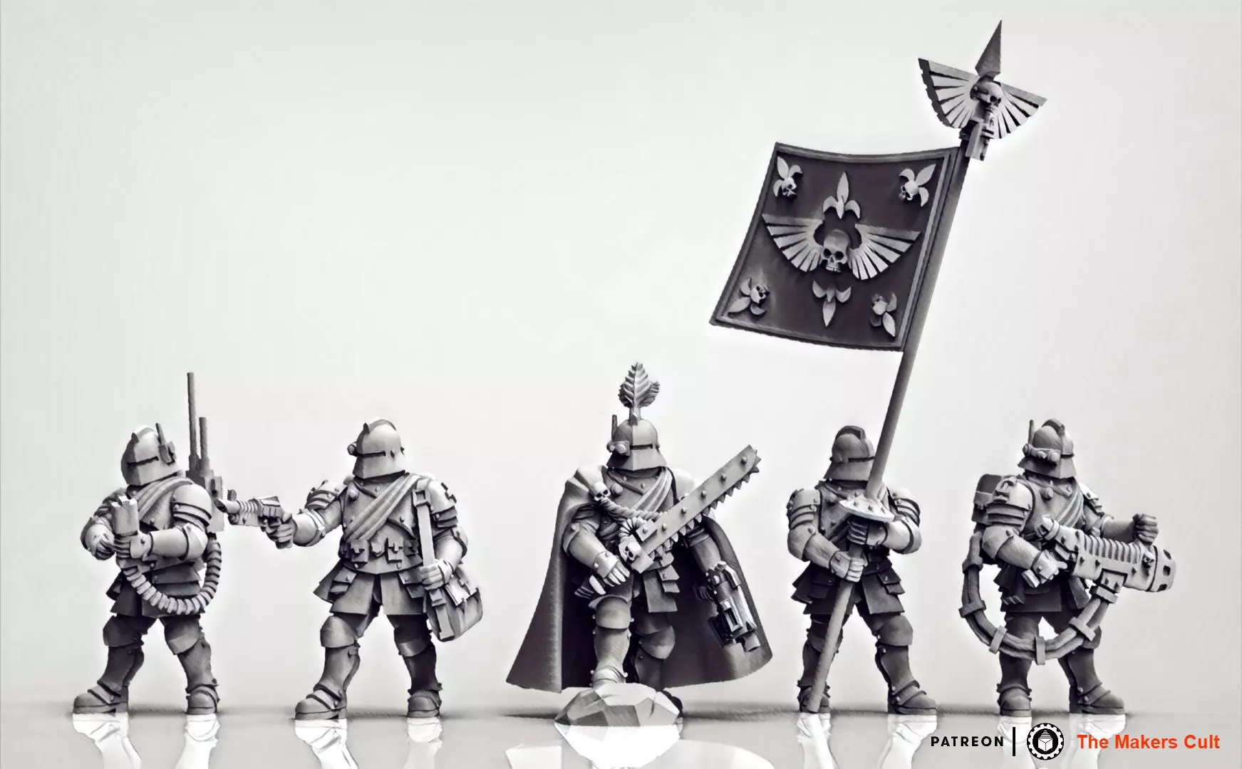 Feudal Guard Command Squad 3D print model_0