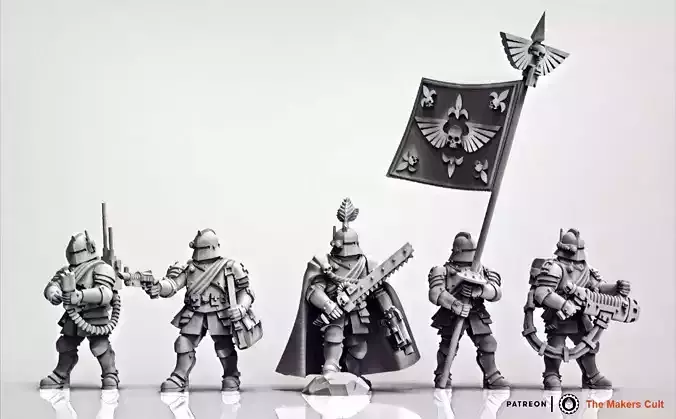 Feudal Guard Command Squad 3D print model