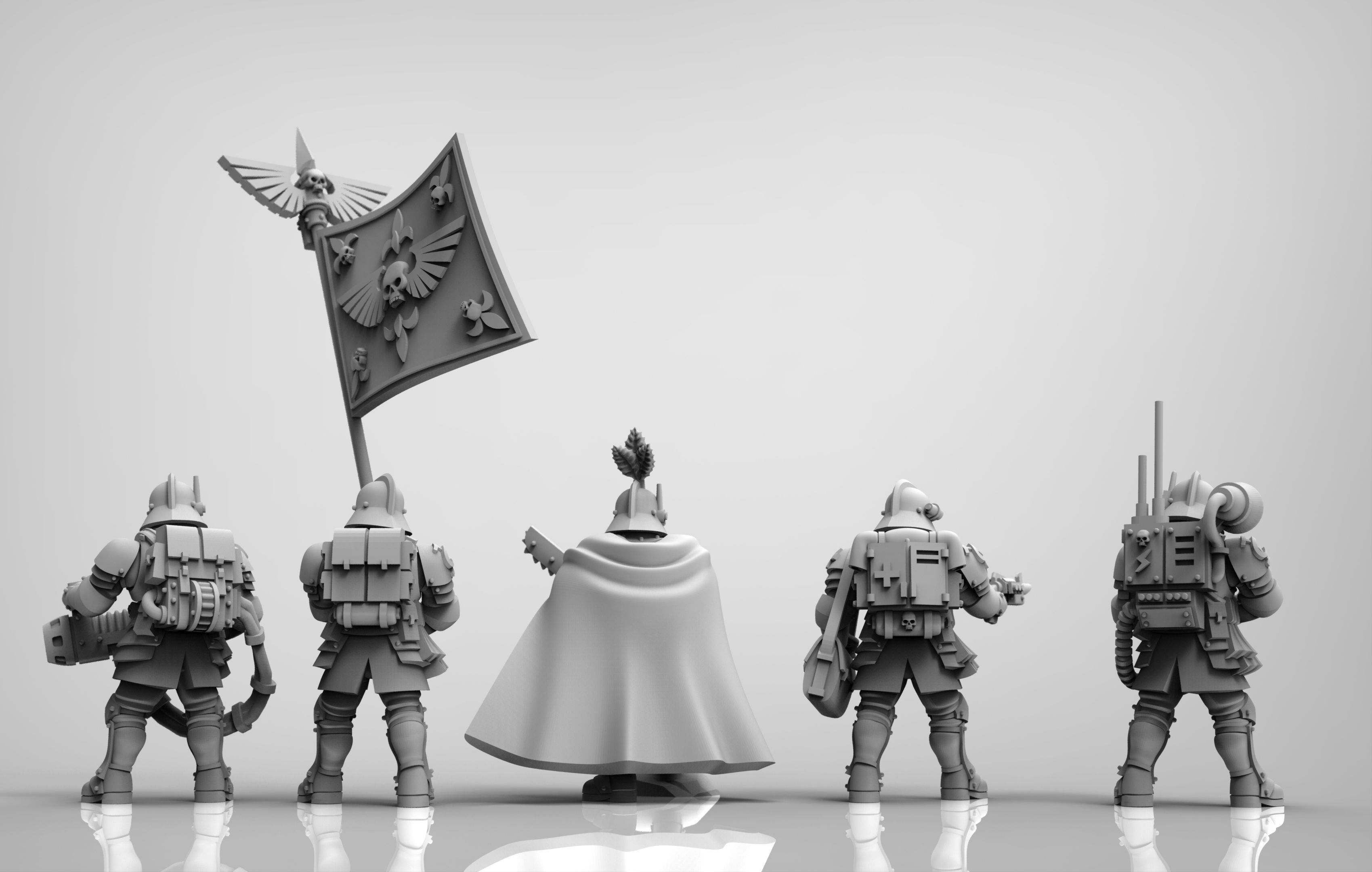 Feudal Guard Command Squad 3D print model_3