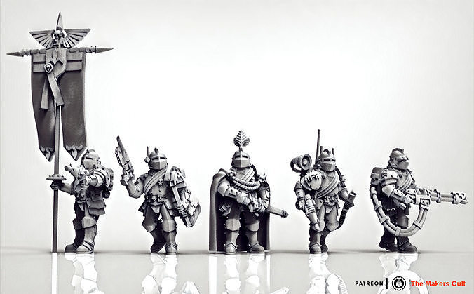 Feudal Guard Command Squad Elite 3D print model