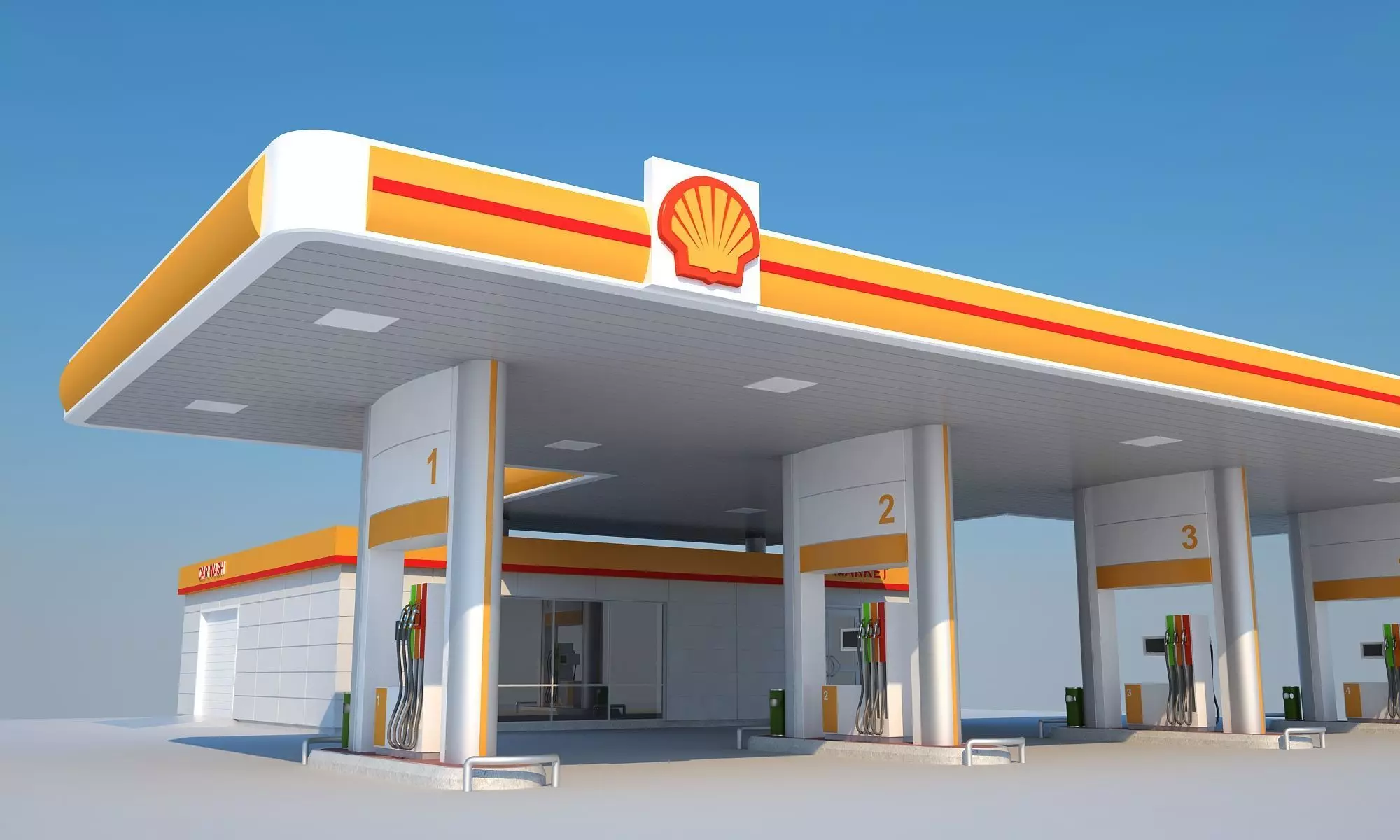 Petrol Station 3D model_0