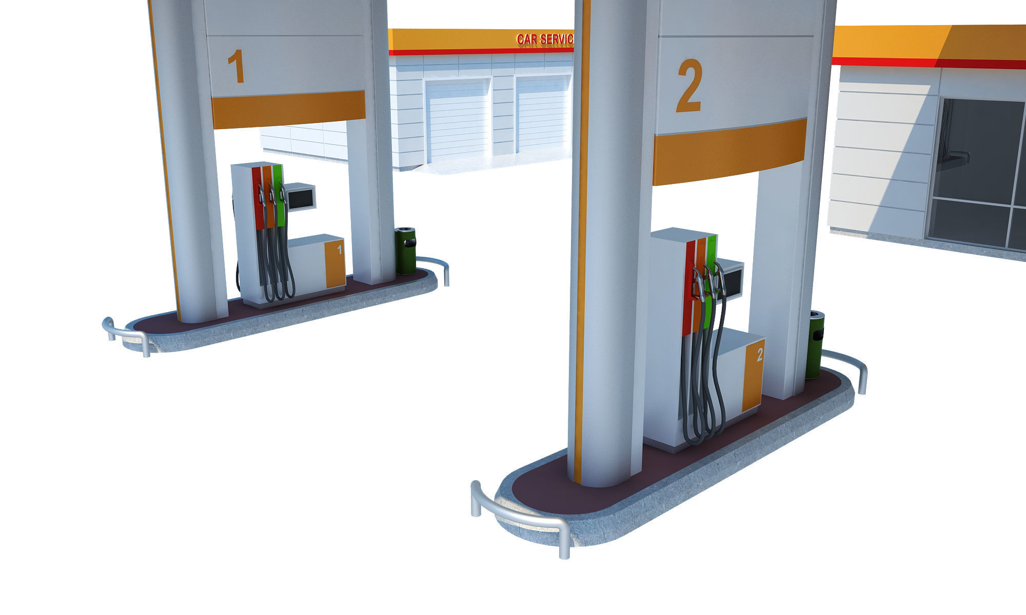 Petrol Station 3D model_9