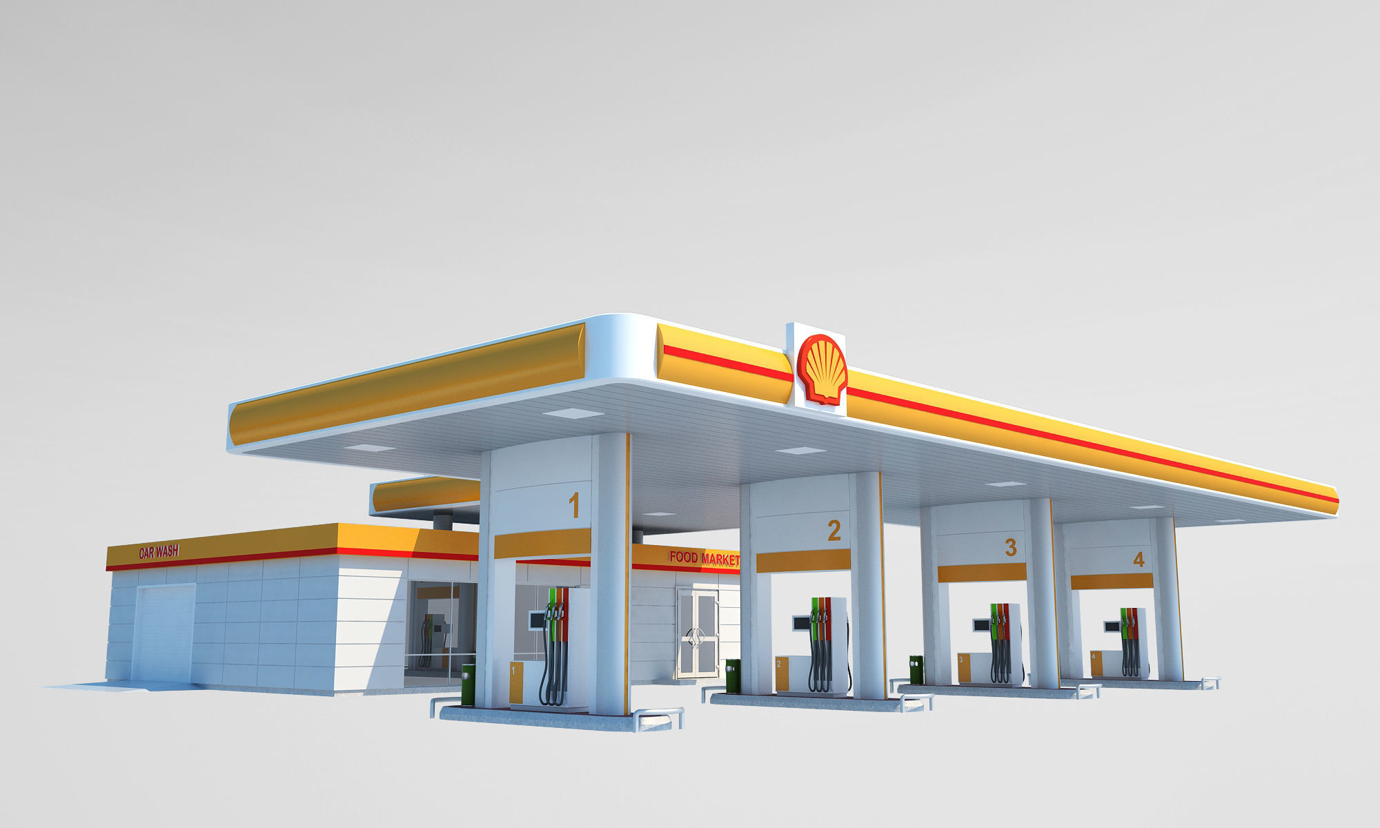 Petrol Station 3D model_6
