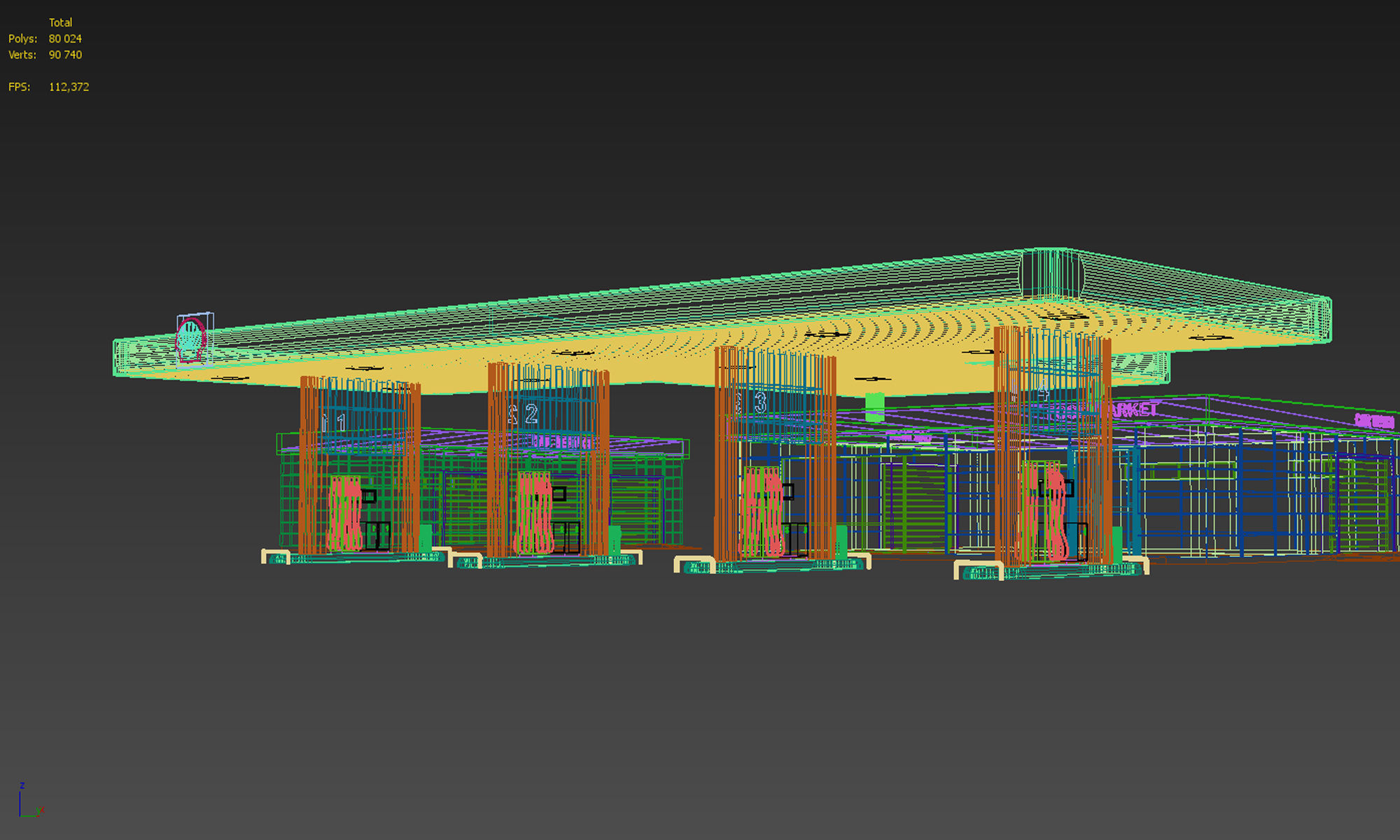 Petrol Station 3D model_10