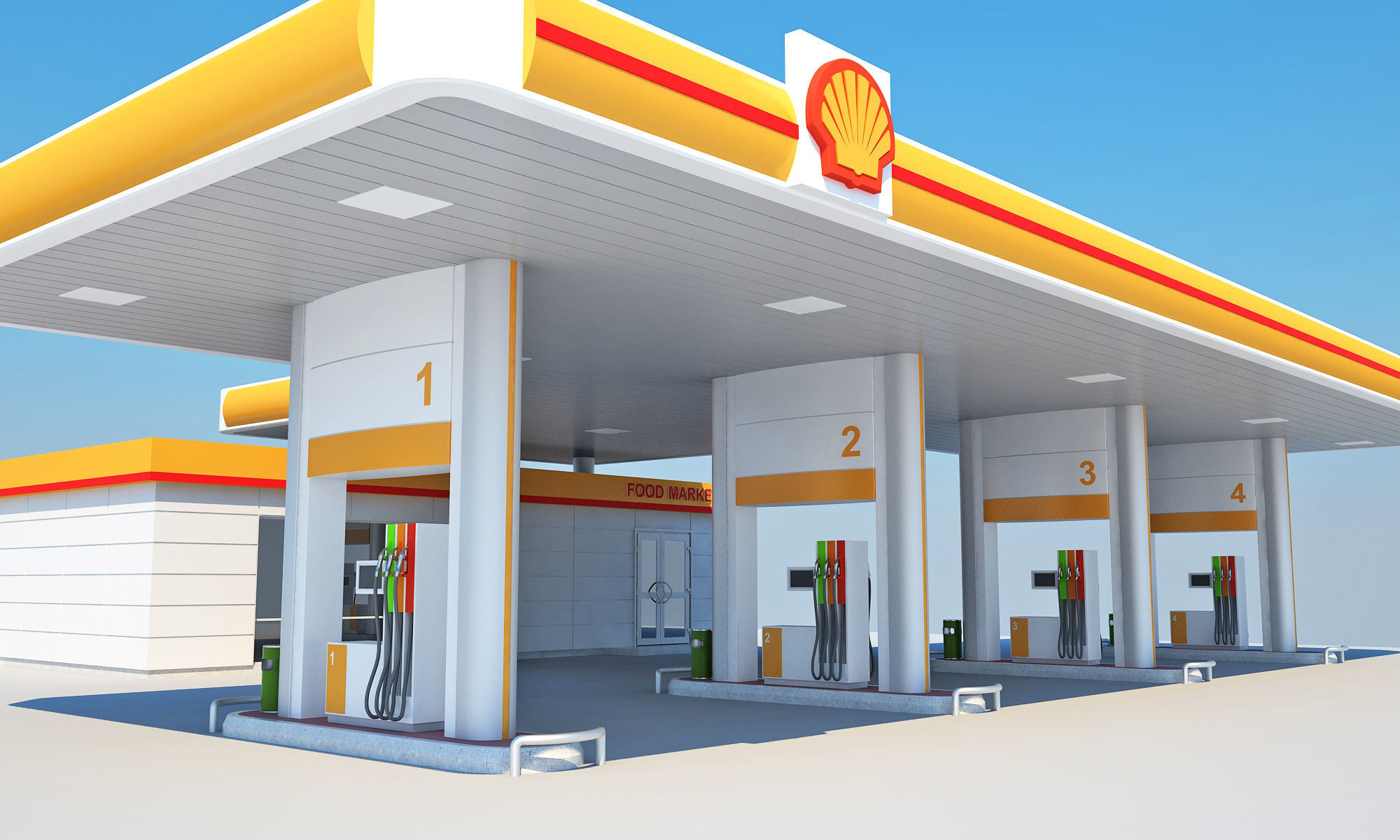 Petrol Station 3D model_3