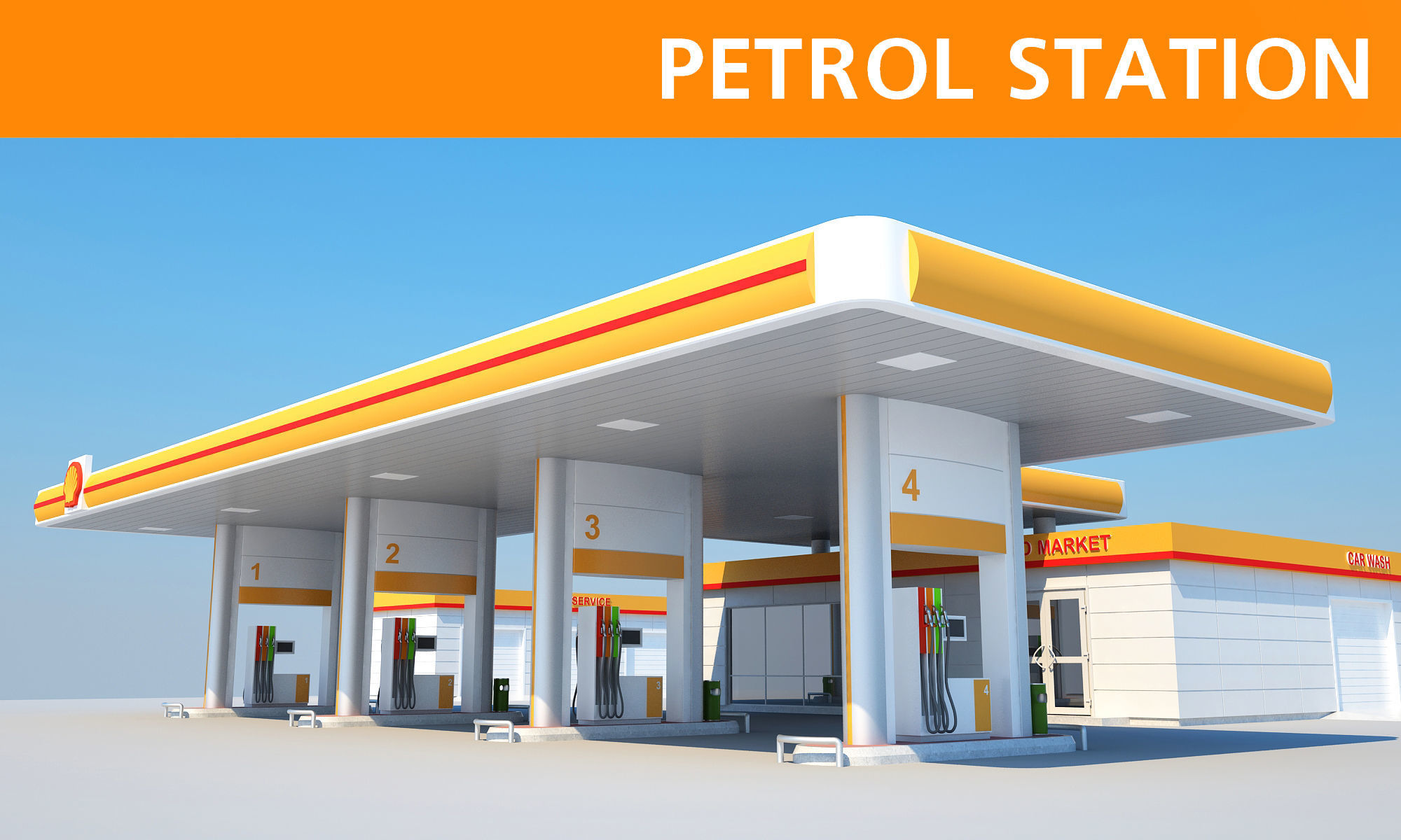 Petrol Station 3D model_1