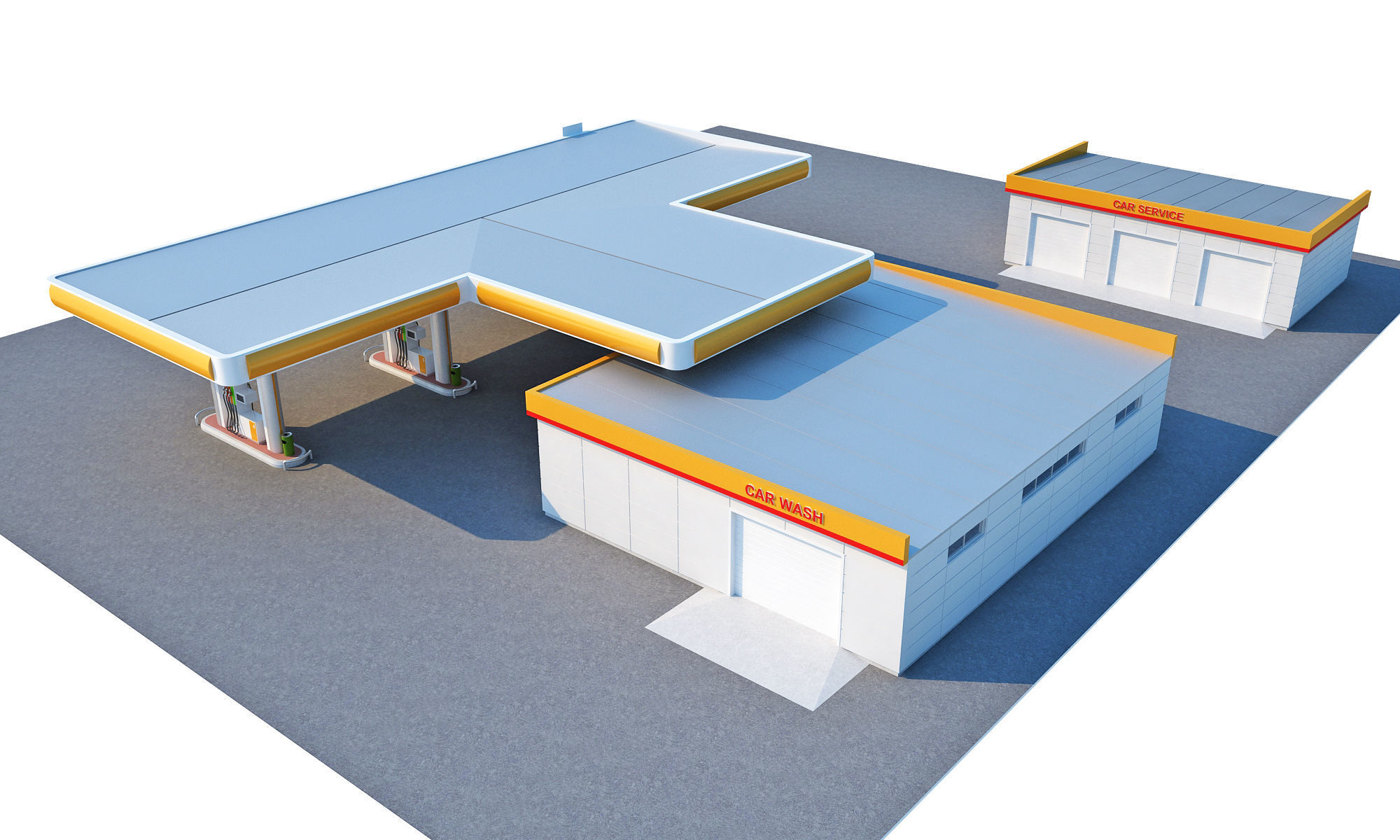 Petrol Station 3D model_8