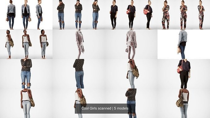 Cool Girls scanned 3D Model Collection