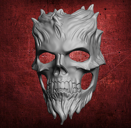 Demon Skull Mask Free 3D print model