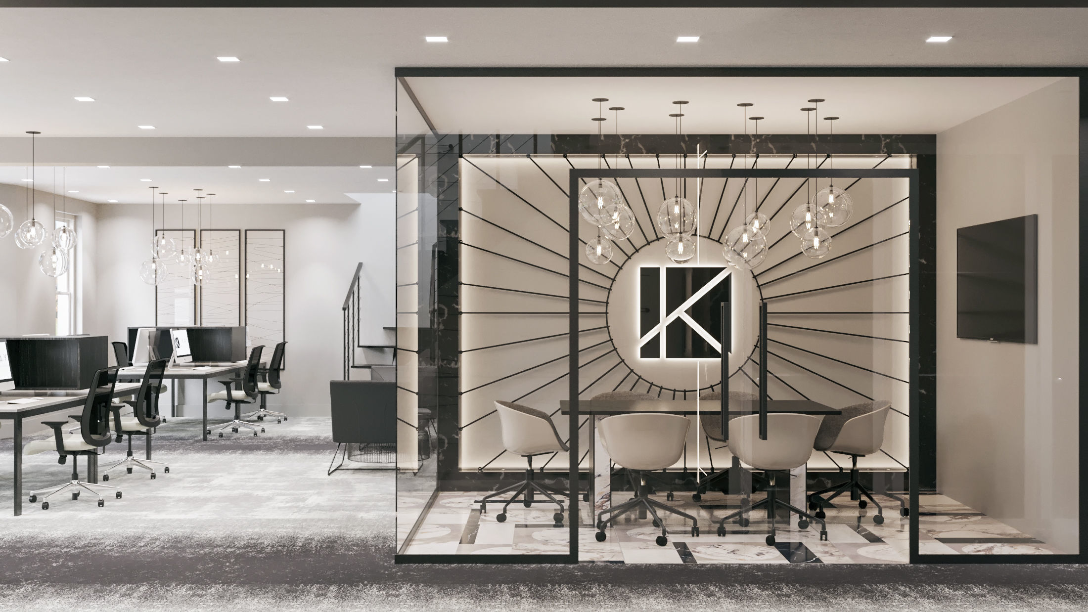 Office interior 3D model_3