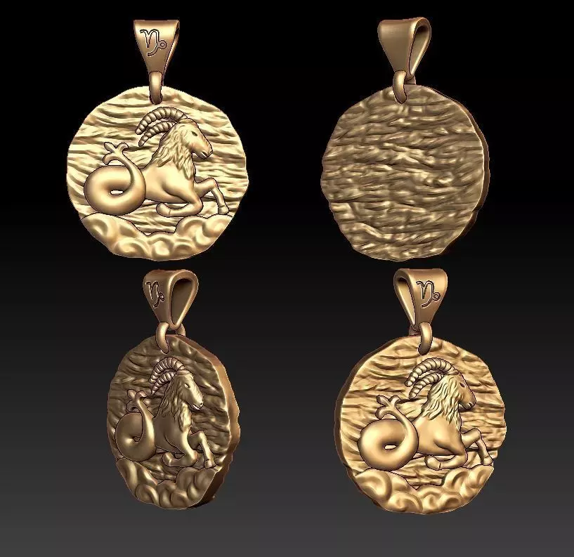 Horoscope Capricorn pendant 3D print model