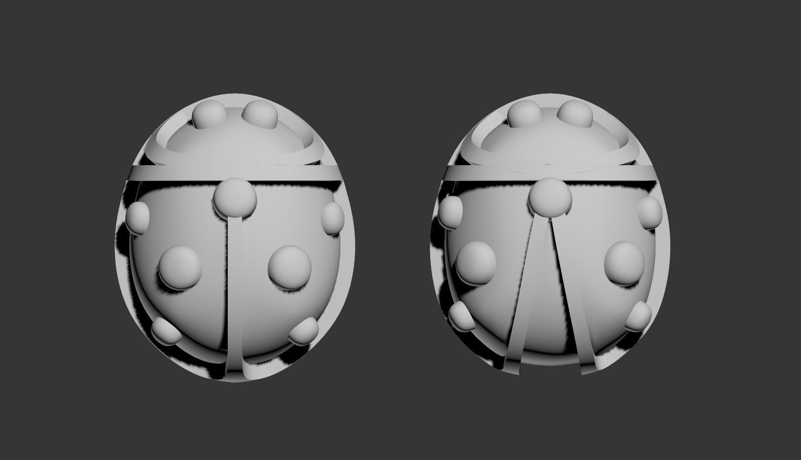 101112 SE stud earrings ladybugs with enamel  3D print model_9