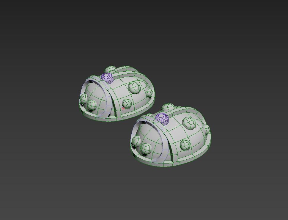 101112 SE stud earrings ladybugs with enamel  3D print model_15