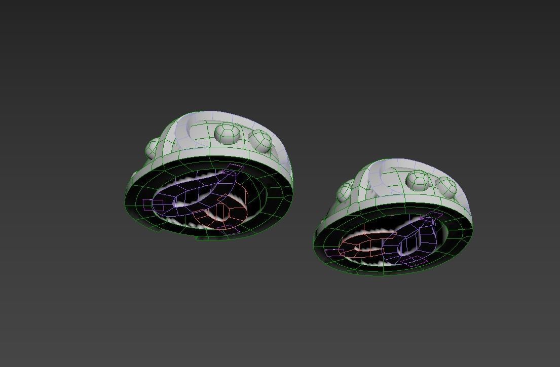 101112 SE stud earrings ladybugs with enamel  3D print model_12