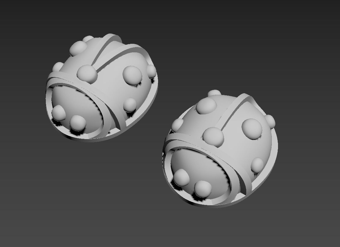 101112 SE stud earrings ladybugs with enamel  3D print model_21