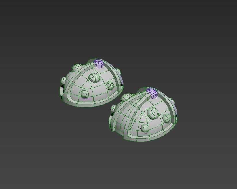 101112 SE stud earrings ladybugs with enamel  3D print model_17