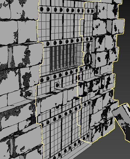 Old Wood Dor 3D model_4
