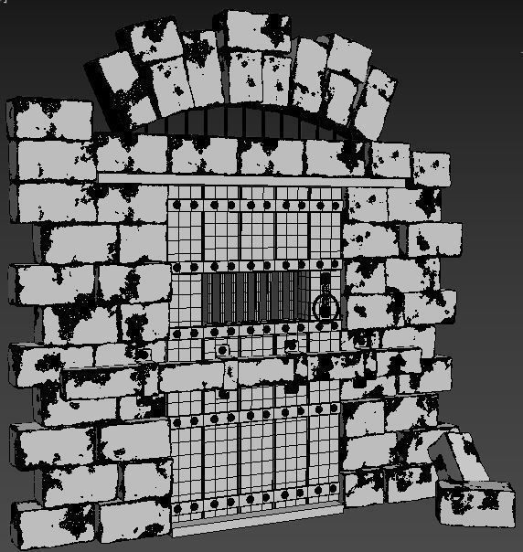 Old Wood Dor 3D model_2