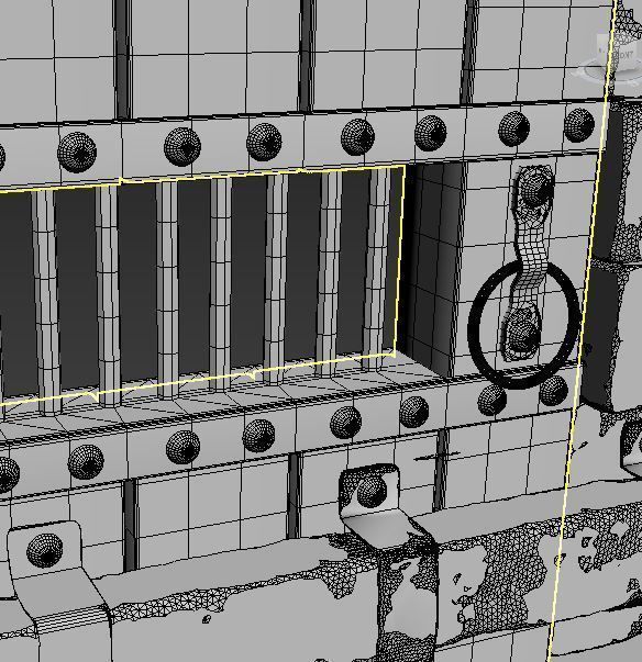 Old Wood Dor 3D model_5