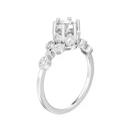 Design flower ring with stones 