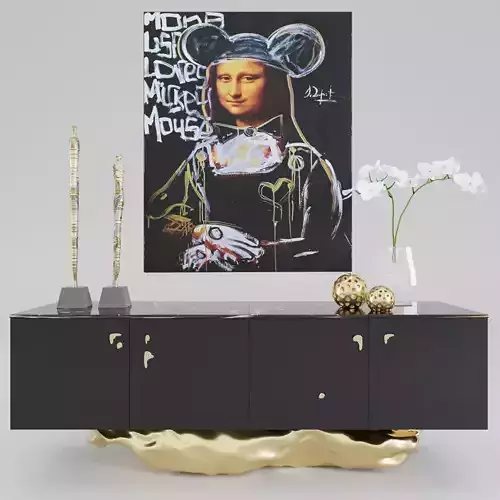 Boca Do Lobo ANGRA SIDEBOARD and Set of Two  Art Sculptures