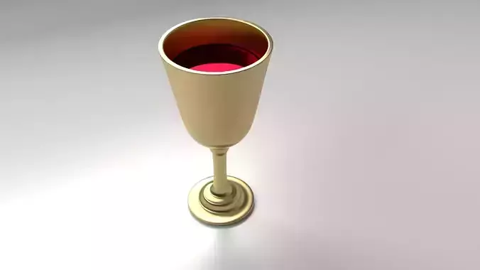 Gold Goblet with Liquid